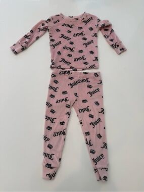 Juicy Couture velour Pink Logo Pajama Set 2T